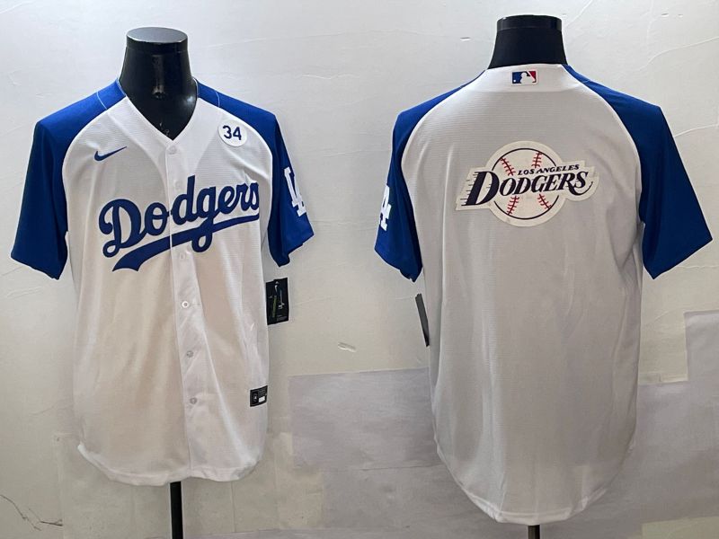 Men Los Angeles Dodgers Blank White blue Game 2025 Nike MLB Jersey style 37